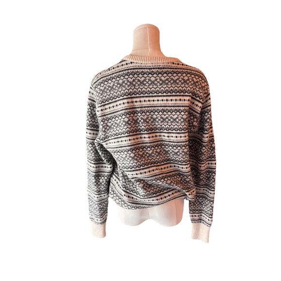 J Crew Crew Neck Striped Sweater Womens Medium Gray Wool Blend Preppy Casual - Picture 4 of 4